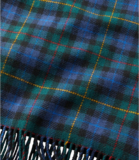 L.L.Bean Washable Wool Throw, Plaid 54" x 60" - US 6449