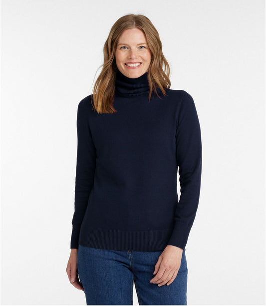 Women's Cotton/Cashmere Sweater, Turtleneck - US 6548