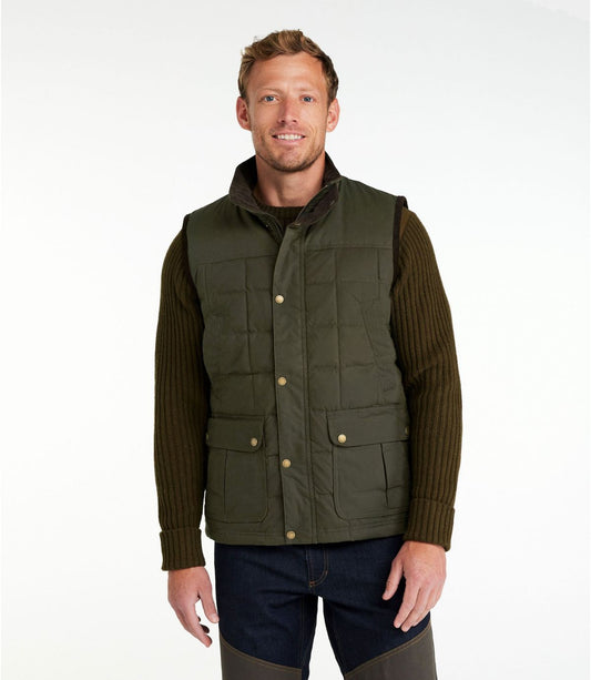 Men's L.L.Bean Upcountry Waxed Cotton Down Vest - US 0127