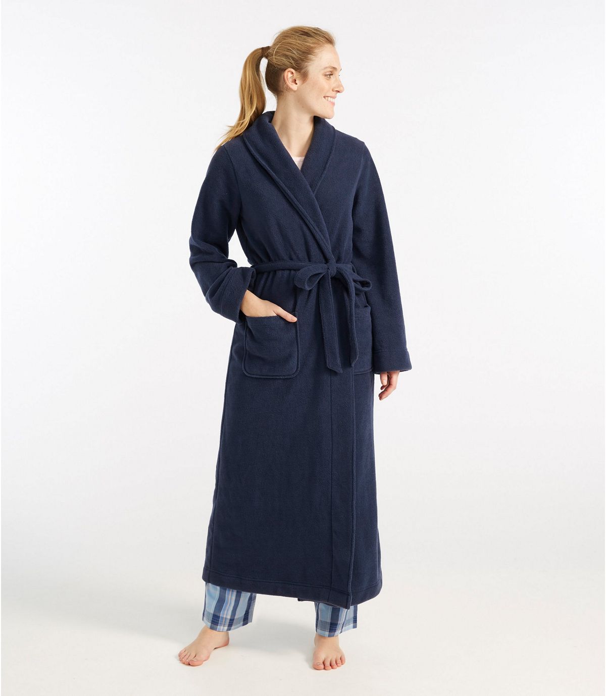 Women's Winter Fleece Robe, Wrap-Front - US 3893