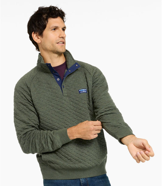 Men's Quilted Sweatshirt, Mockneck - US 7256