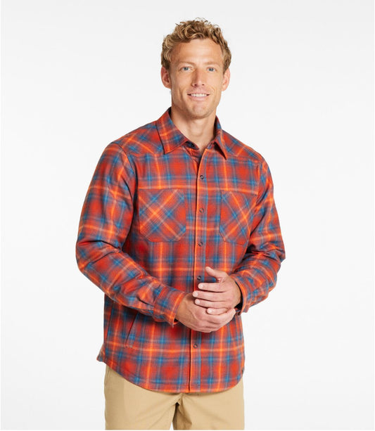 Men's Katahdin Performance Flannel Shirt-Jacket, Hi-Pile Fleece-Lined Plaid - US 6529