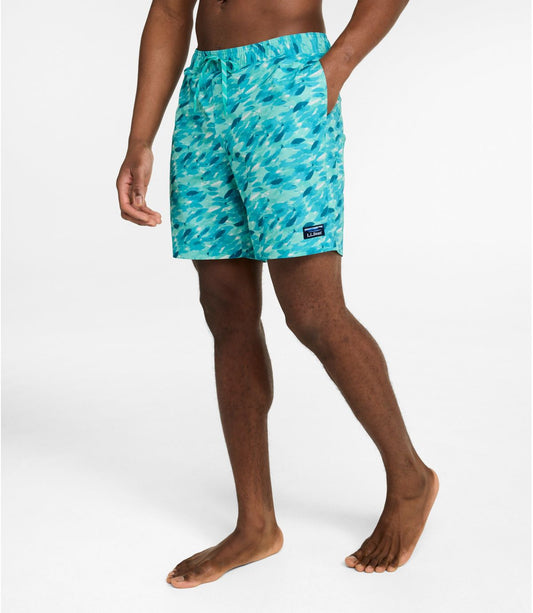 Men's Vacationland Stretch Swim Trunks, Print, 8" - US 4481