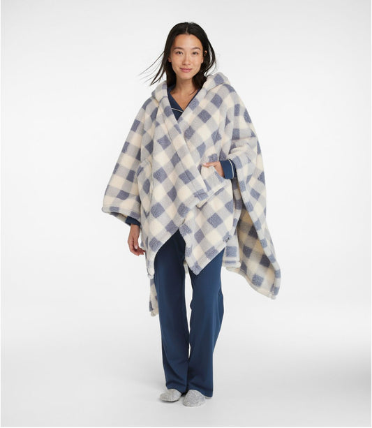 Cozy Sherpa Wearable Throw, Plaid - US 8474