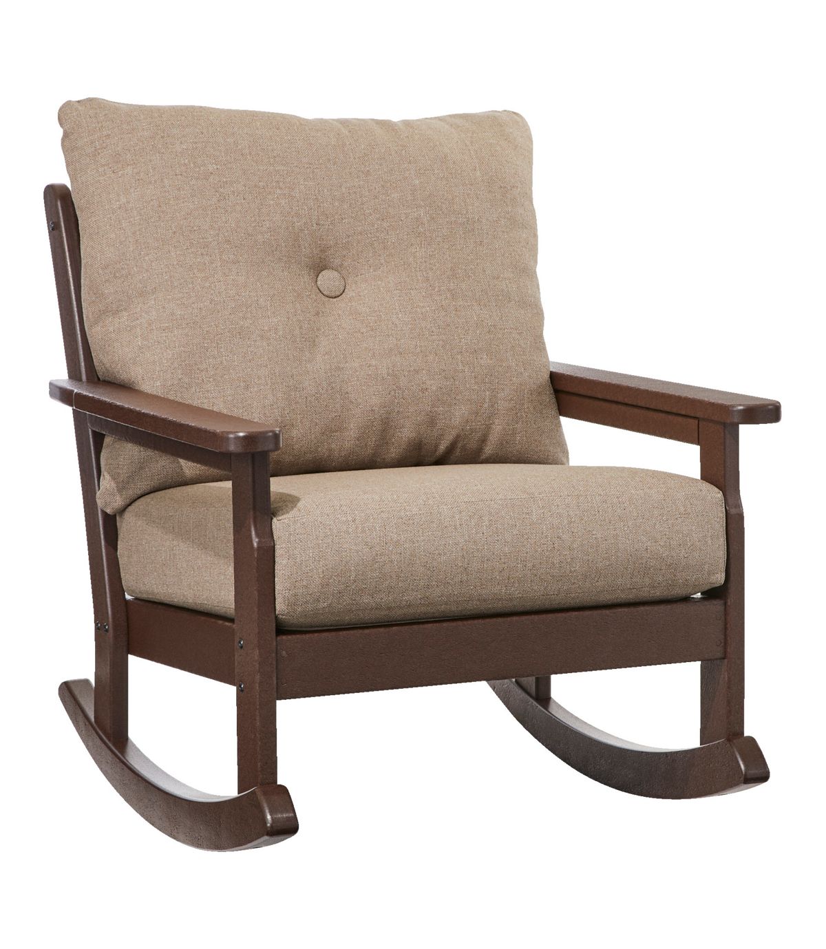 All-Weather Patio Rocker with Textured Cushion, Mahogany - US 2992