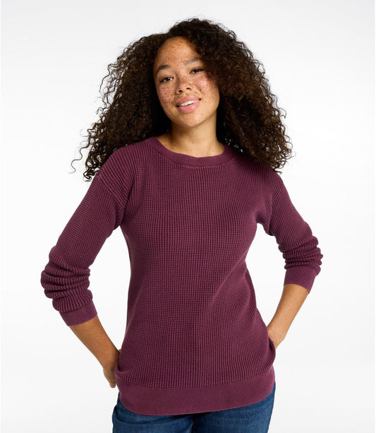 Women's Sunwashed Waffle Sweater, Pullover - US 9154