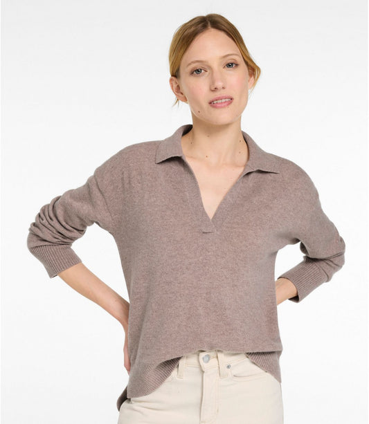 Women's Classic Cashmere Sweater, Relaxed Polo - US 3162