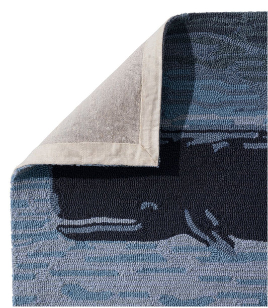 Indoor/Outdoor Vacationland Rug, Coastal Whale - US 2970