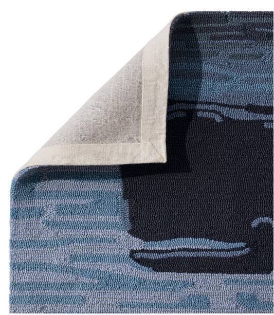 Indoor/Outdoor Vacationland Runner, Coastal Whale - US 2676