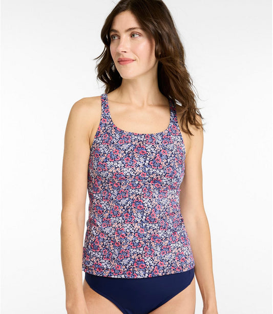 Women's L.L.Bean Coastal Essential Scoop Tankini Top, Print - US 3132
