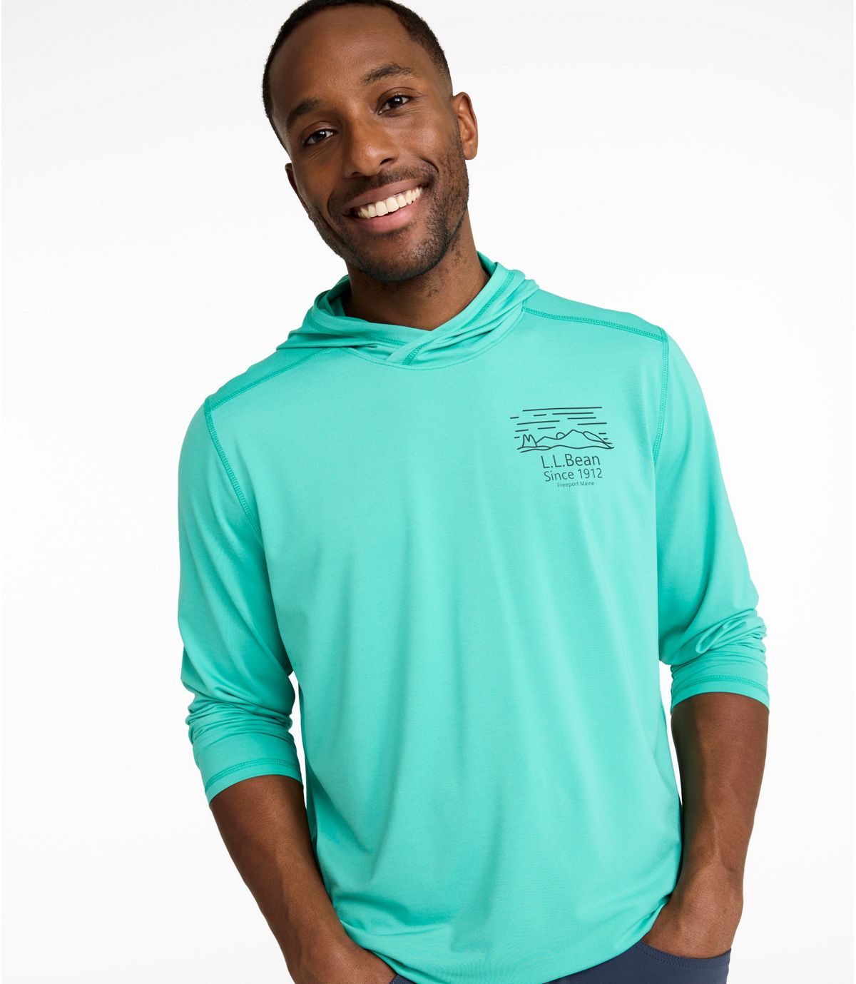 Men's Bold Coast Lifestyle Tee, Long-Sleeve Hooded Graphic - US 2401