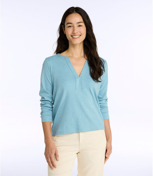 Women's L.L.Bean Tee, Long-Sleeve Splitneck - US 3423