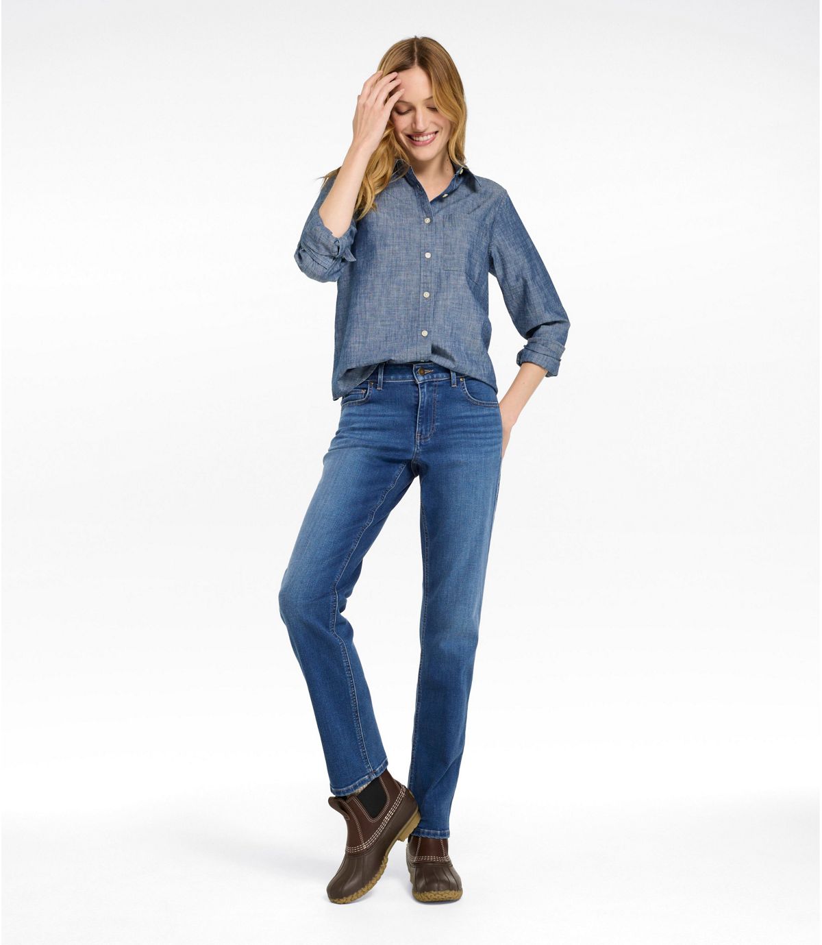 Women's L.L.Bean Go-Anywhere Jeans, Mid-Rise Ultimate Straight-Leg - US 1901