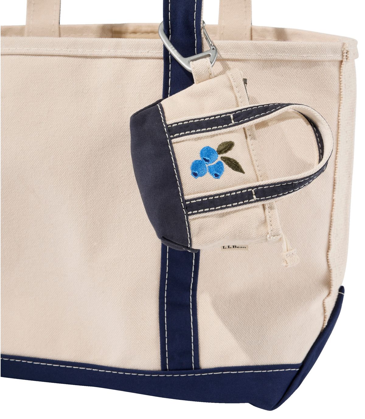 L.L.Bean Embroidered Micro Tote Bag, Blueberries - US 4453