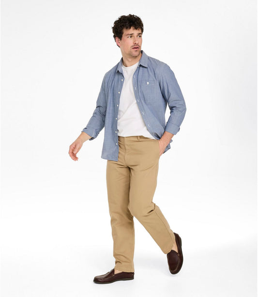 Men's Double L® Chinos, Natural Fit, Plain Front, Flannel-Lined - US 9754
