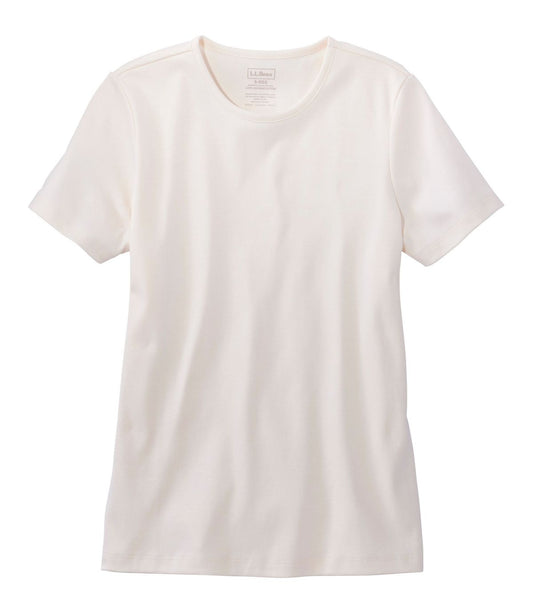 Women's Pima Cotton Tee, Short-Sleeve Crewneck - US 9522