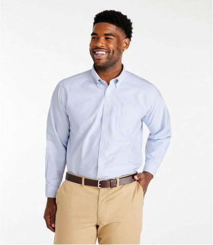 Men's Wrinkle-Free Classic Oxford Cloth Shirt, Traditional Fit University Stripe - US 1188