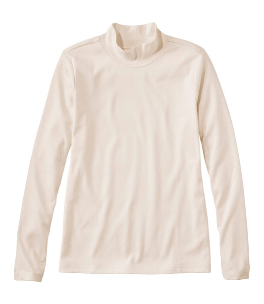 Women's Pima Cotton Tee, Long-Sleeve Mockneck - US 4384