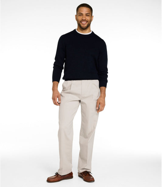 Men's Wrinkle-Free Double L® Chinos, Natural Fit, Hidden Comfort, Pleated - US 7660