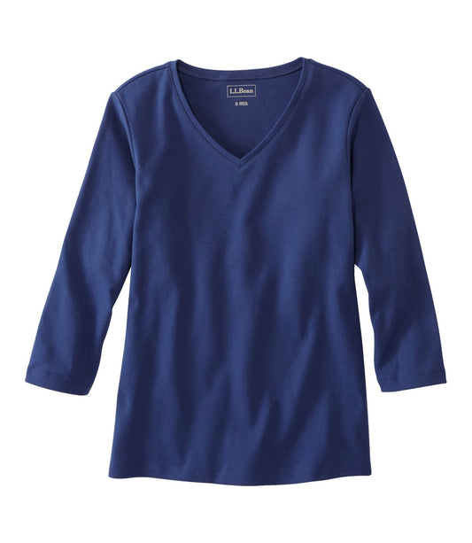 Women's L.L.Bean V-Neck, Three-Quarter-Sleeve - US 2985