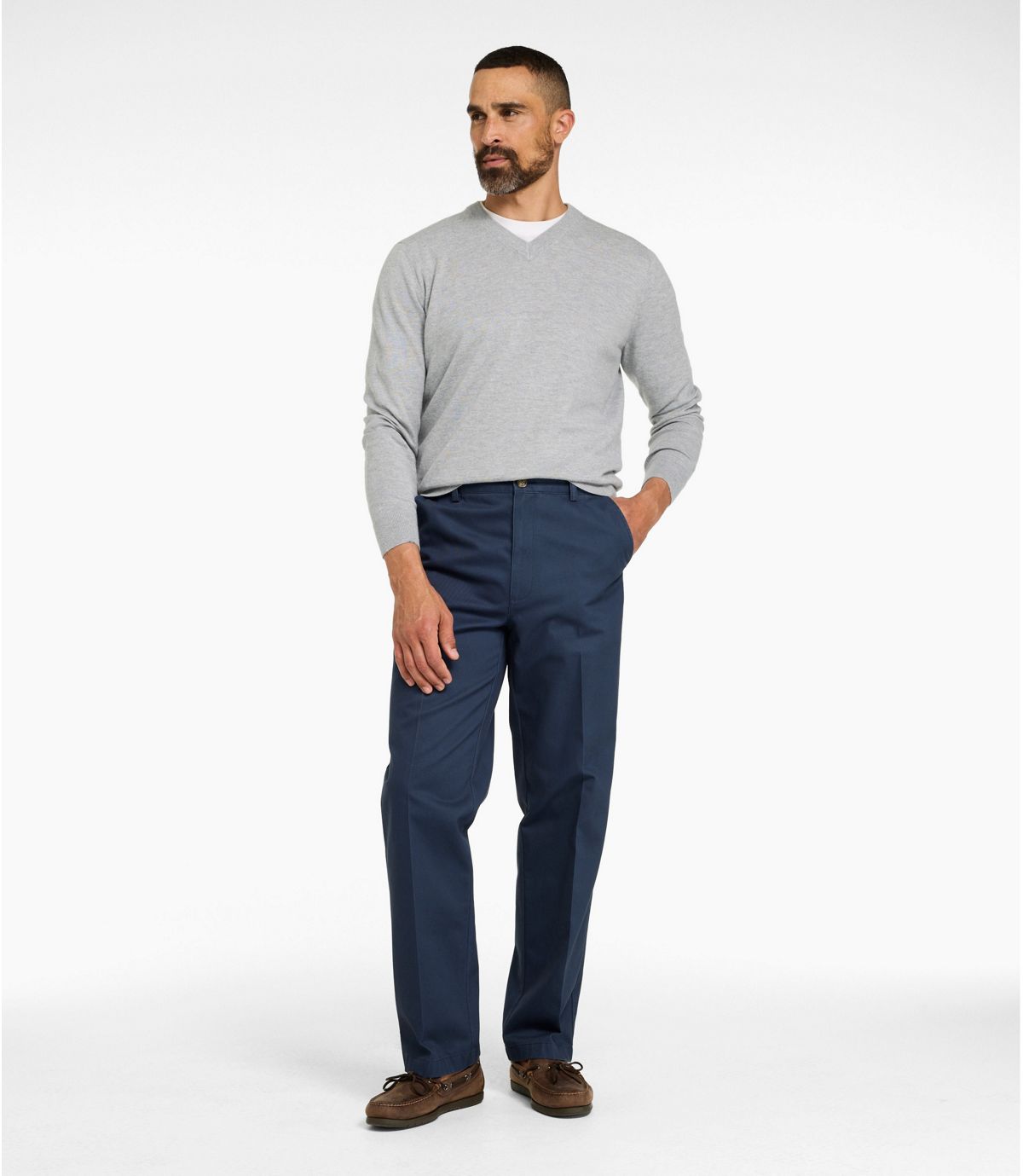 Men's Wrinkle-Free Double L® Chinos, Natural Fit, Hidden Comfort, Plain Front - US 0531
