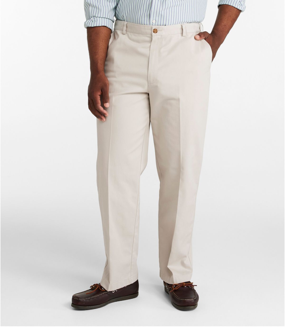 Men's Wrinkle-Free Double L® Chinos, Natural Fit, Hidden Comfort, Plain Front - US 0531