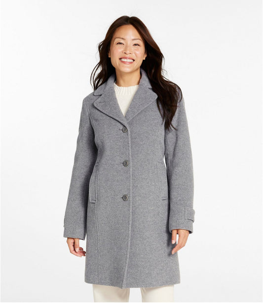 Women's Classic Lambswool Polo Coat, Three-Quarter Length - US 3505