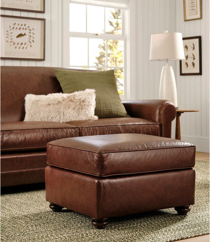 Bean's Leather Lodge Ottoman - US 2259