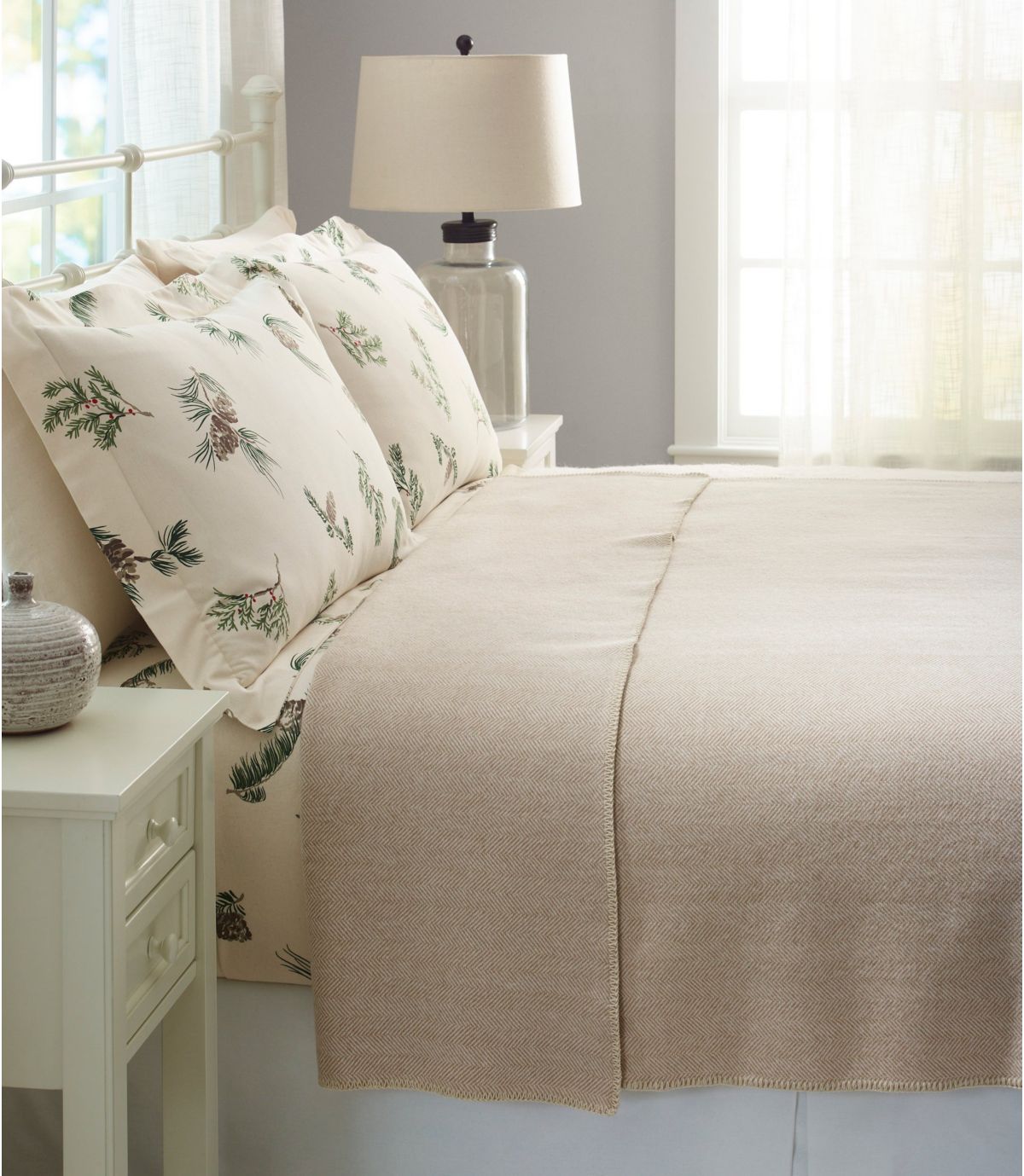 Washable Wool Blanket, Herringbone - US 4938
