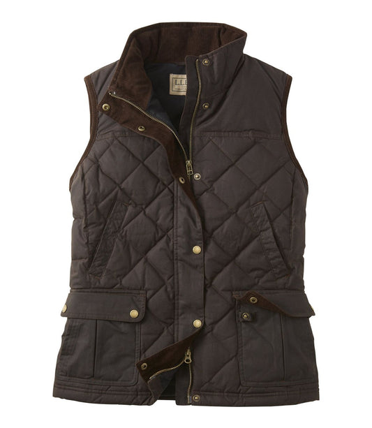 Women's L.L.Bean Upcountry Waxed Cotton Down Vest - US 8714