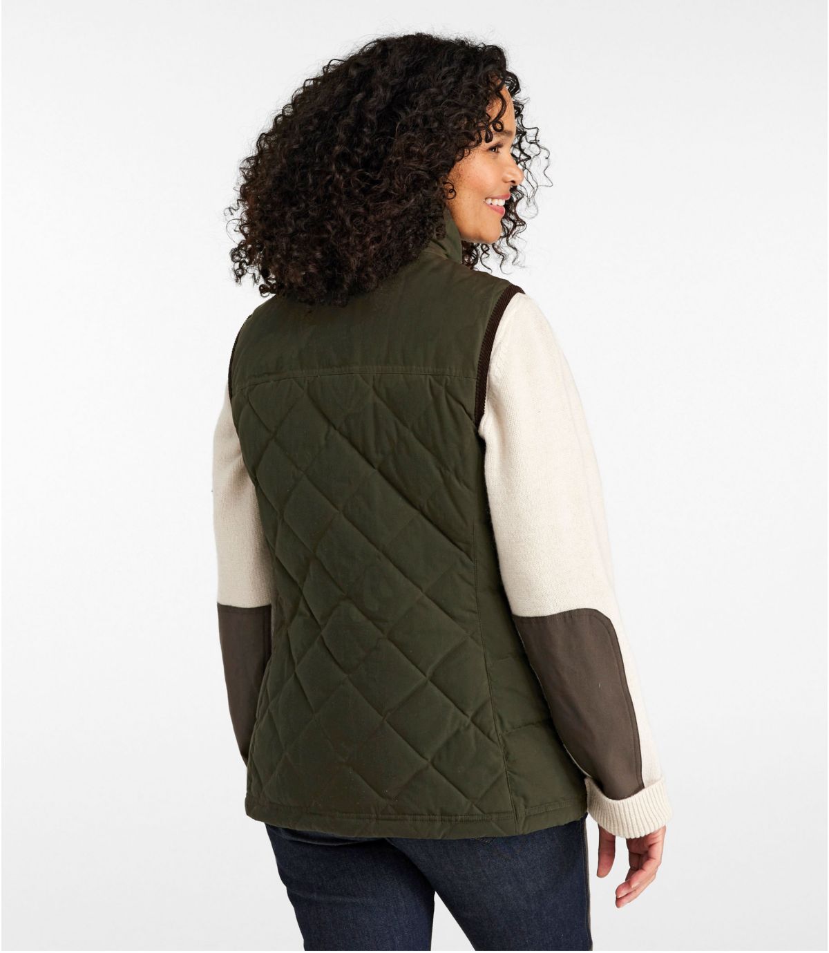 Women's L.L.Bean Upcountry Waxed Cotton Down Vest - US 8714