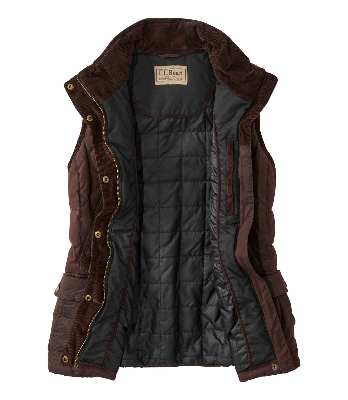Women's L.L.Bean Upcountry Waxed Cotton Down Vest - US 8714