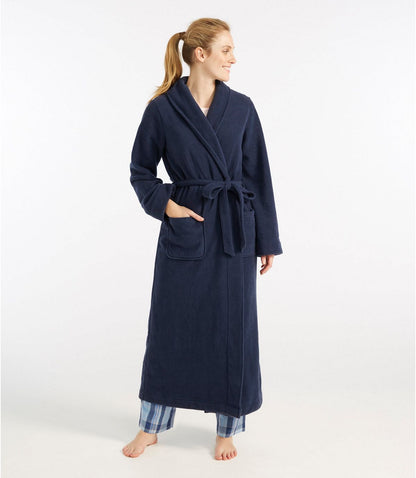 Women's Winter Fleece Robe, Wrap-Front - US 3893