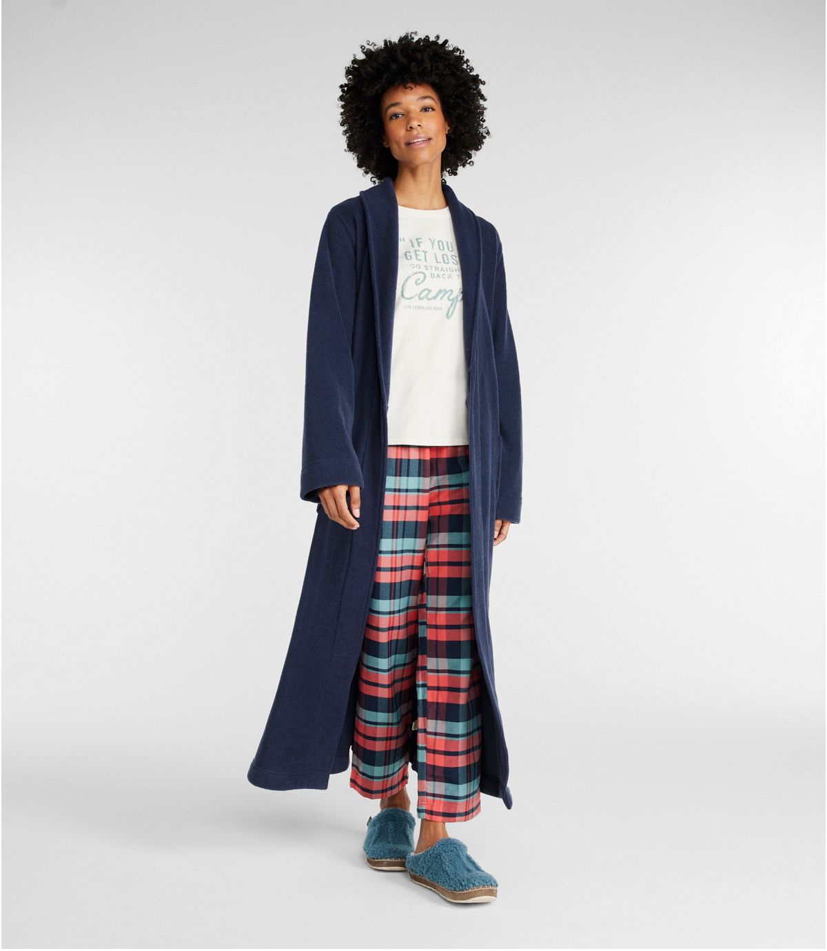 Women's Winter Fleece Robe, Wrap-Front - US 3893
