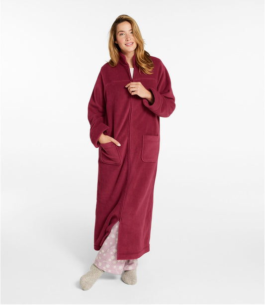 Women's Winter Fleece Robe, Zip-Front - US 4952