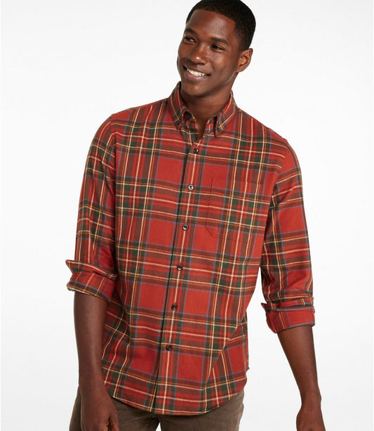 Men's Scotch Plaid Flannel Shirt, Slightly Fitted - US 0705