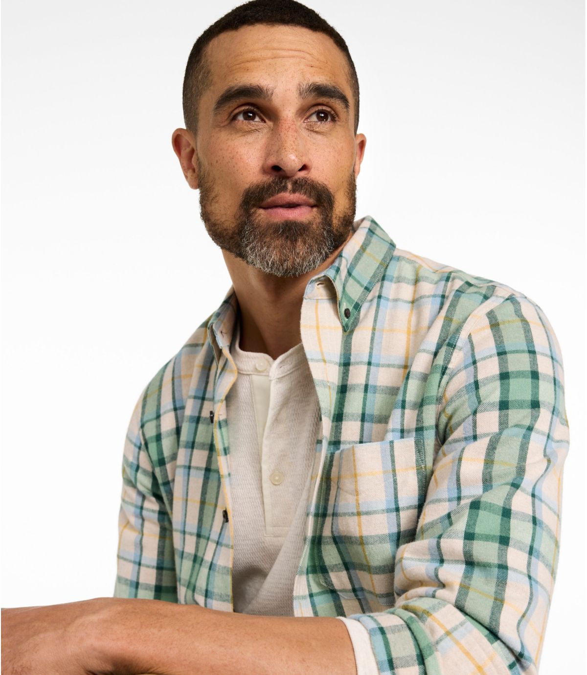 Men's Scotch Plaid Flannel Shirt, Slightly Fitted - US 0705
