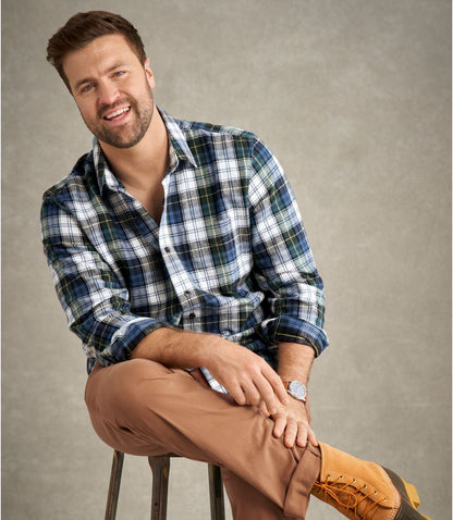 Men's Scotch Plaid Flannel Shirt, Slightly Fitted - US 0705