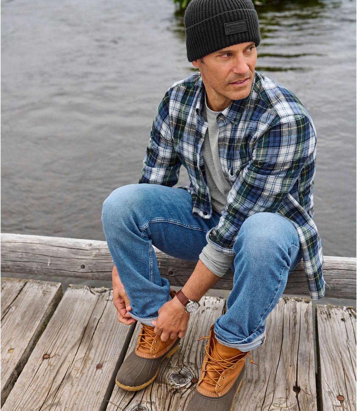 Men's Scotch Plaid Flannel Shirt, Slightly Fitted - US 0705