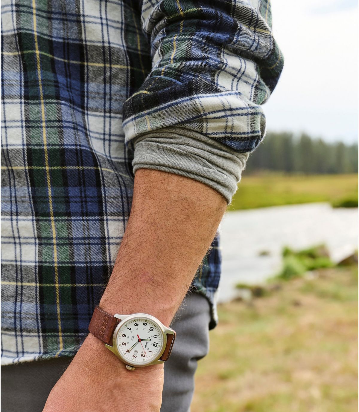 Men's Scotch Plaid Flannel Shirt, Slightly Fitted - US 0705