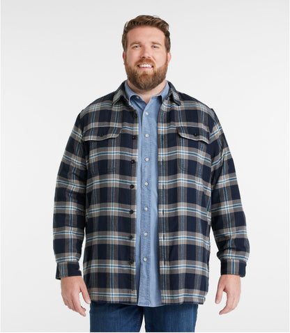 Men's Fleece-Lined Flannel Shirt, Traditional Fit, Plaid - US 5645