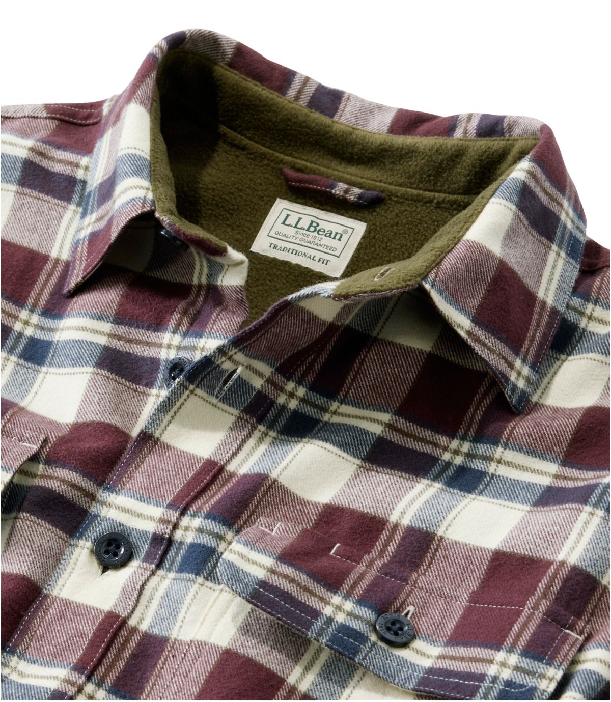 Men's Fleece-Lined Flannel Shirt, Traditional Fit, Plaid - US 5645