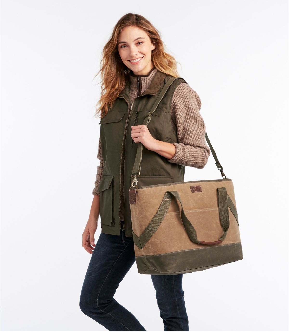 Insulated Waxed-Canvas Tote, Large - US 8568