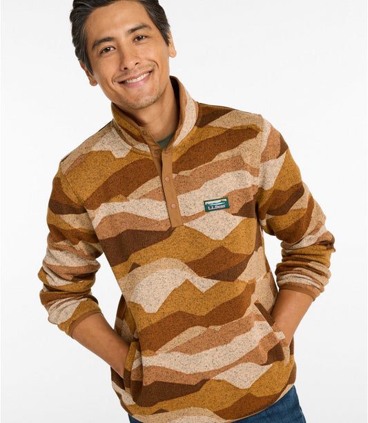 Men's L.L.Bean Sweater Fleece Pullover, Print - US 8267