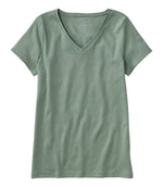 Women's Pima Cotton Shaped V-Neck, Short-Sleeve - US 8721