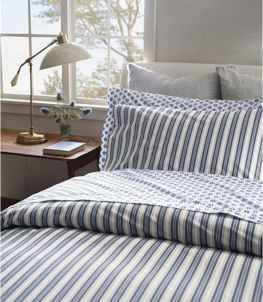 Sunwashed Percale Sheet Collection, Stripe - US 1473