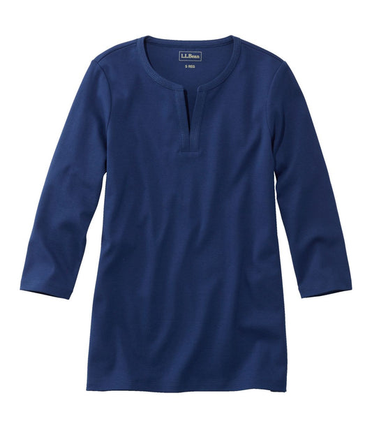 Women's L.L.Bean Tee, Three-Quarter-Sleeve Splitneck Tunic - US 4668