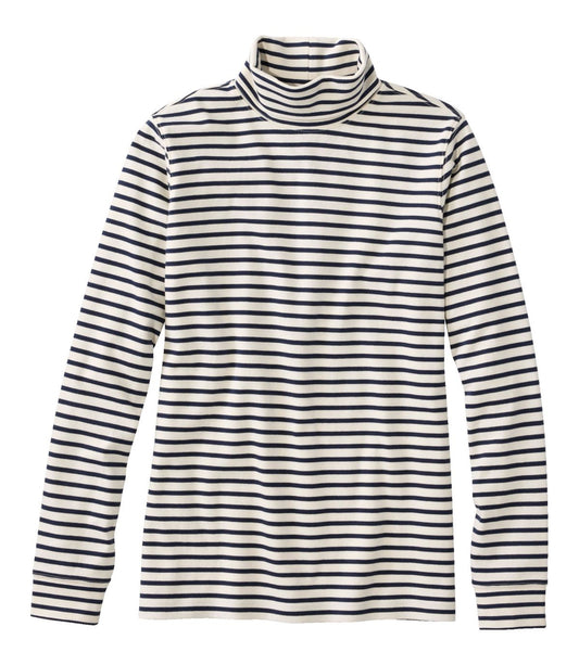 Women's L.L.Bean Interlock Turtleneck, Long-Sleeve Stripe - US 5280