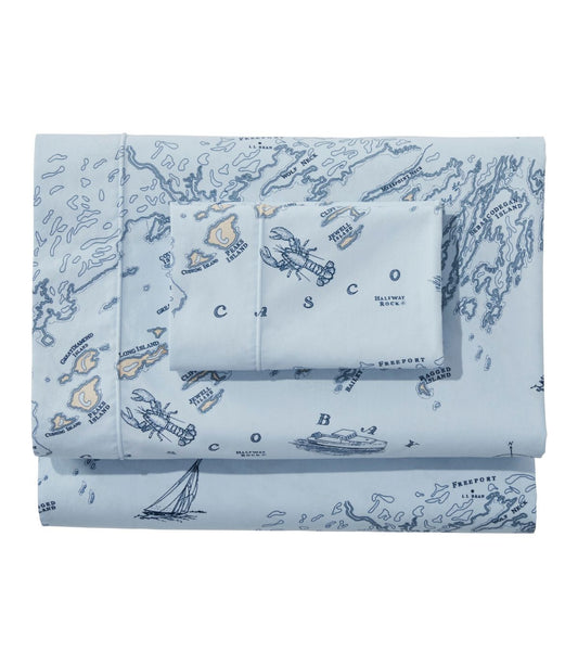 Nautical Map Percale Sheet Collection - US 8032