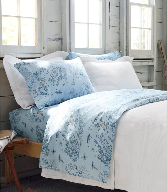 Nautical Map Percale Sheet Collection - US 8032